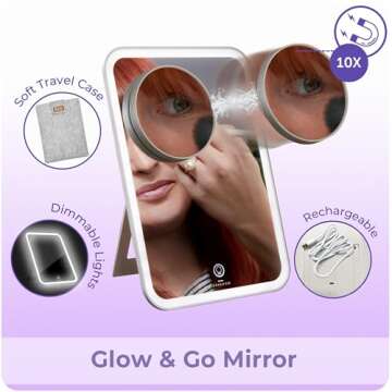 Stylideas Glow and Go Travel Mirror with LED Lights