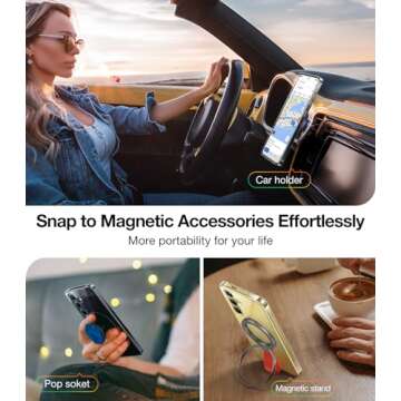 TORRAS Magnetic Guardian Designed for Samsung Galaxy S24 Case 6.2" Compatible with MagSafe, Never Yellowing, Military Grade Drop Tested Hard Back Slim Protective Clear Case for Samsung S24 Case, Clear