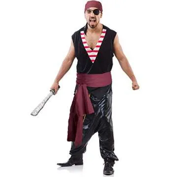 SATINIOR Halloween Pirate Costume Accessories Bandana Headscarf, Sash Belt for Women and Men(Wine Red)