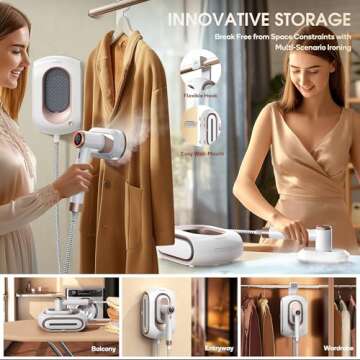 Newbealer 2In1 Pro Steam Station Iron, 1550W Turbocharged Steam for Clothes, 3-Level Steam & Dry Iro...