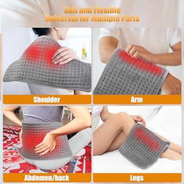 2024 “Warm Sunshine” Heating Pad for Back, Cramps, Abdomen, Knee and Leg Pain Relief, FSA HSA Sa...
