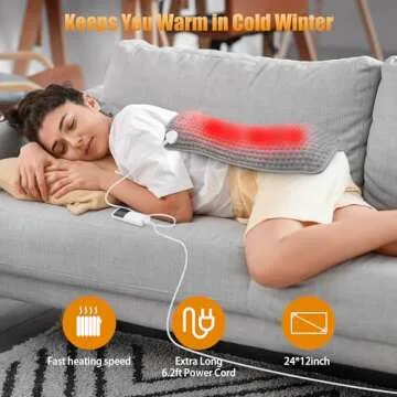 2024 “Warm Sunshine” Heating Pad for Back, Cramps, Abdomen, Knee and Leg Pain Relief, FSA HSA Safe Eligible, Mothers Day Gifts, Auto-Off, Machine Washable, Moist Dry Heat Options, XL 12"x24"