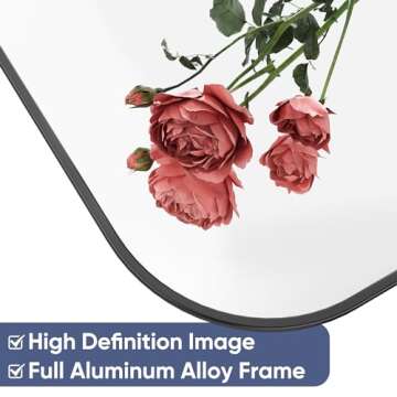 Antok Full Length Mirror, 71"x28" Floor Mirror Freestanding, Arched Floor Standing Large Mirror Full Body Mirror with Stand for Bedroom, Hanging Mounted Mirror for Living Room, Black