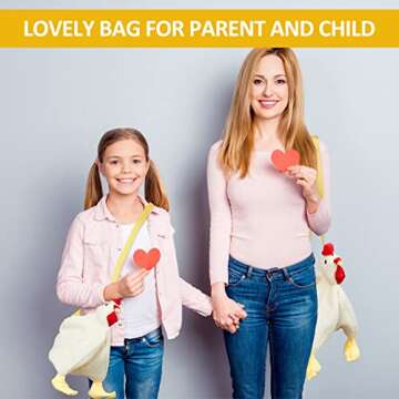 Saintrygo Chicken Hen Purse Bag Fluffy Shoulder Handbag Cute Funny Animal Gift for Christmas for Women Girls(White,Chicken)