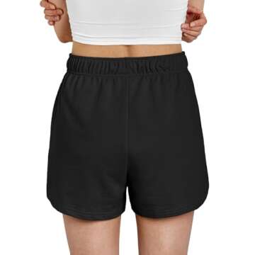 AUTOMET Womens Sweat Shorts Trendy Casual Athletic Running Summer Vacation Outfits Comfy 2025 Fashion Workout Clothing Black S