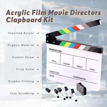 Swpeet Clapboard Kit for Film Fans with Eraser and Pens