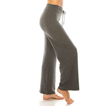Leggings Depot Womens Casual Comfy Long Pajama Lounge Apparel Pants, Heather Charcoal, Small
