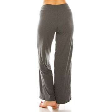 Leggings Depot Womens Casual Comfy Long Pajama Lounge Apparel Pants, Heather Charcoal, Small