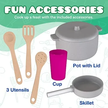 Play Kitchen - Wooden Playset for Toddlers and Big Kids