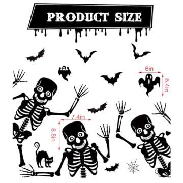 JarThenaAMCS 27Pcs Halloween Garage Decoration Magnet Stickers Dancing Skeleton Ghost Refrigerator D...