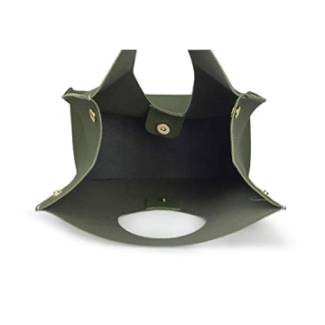 HOXIS Vintage Minimalist PU Leather Handbag Light Grey