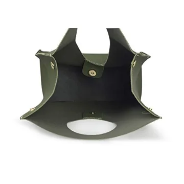 HOXIS Vintage Minimalist PU Leather Handbag Light Grey