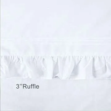 White Pillow Shams Set of 2 Ruffled Queen Pillowcases Shabby Chic Lace Farmhouse Ruffle Country French Victorian Princess Frilly Pillow Cover Protector Pure Cotton Pintuck Pretty Cute 20x30