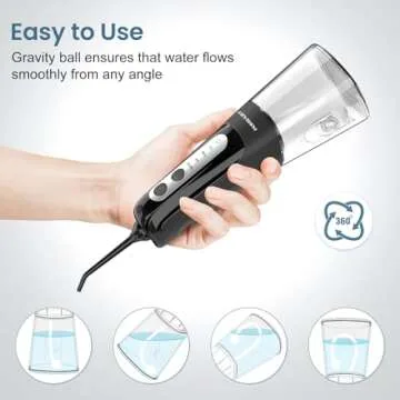 Cordless Water Dental Flosser Teeth Cleaner, INSMART Professional 300ML Tank DIY Mode USB Rechargeable Dental Oral Irrigator for Home and Travel, IPX7 Waterproof 6 Modes Irrigate for Oral Care