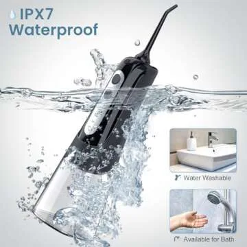 Cordless Water Dental Flosser Teeth Cleaner, INSMART Professional 300ML Tank DIY Mode USB Rechargeable Dental Oral Irrigator for Home and Travel, IPX7 Waterproof 6 Modes Irrigate for Oral Care