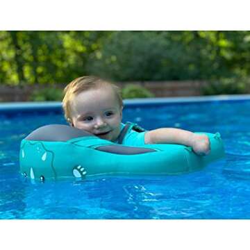 Mambobaby Float with Canopy Size Improved Non Inflatable Infant Baby Pool Float Smart Mambo Float Sw...