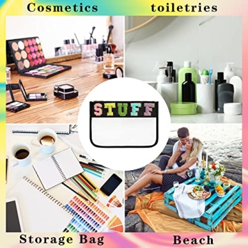 DYSHAYEN Chenille Letter Clear Zipper Pouch Travel Essential