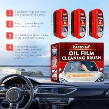 Effective CAPEDIEM Automotive Oil Film Cleaning Brush