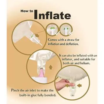 SUWEN Jumbo Cream White 3 Number Balloons for Parties