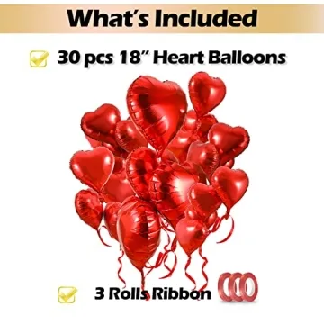Heart-Shaped Foil Balloons for Romantic Celebrations