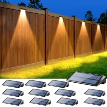LUHLEE Solar Fence Lights - 12 Pack Outdoor Waterproof LED for Yard and Deck
