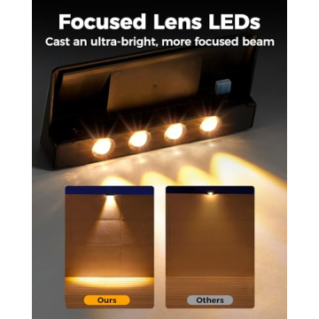 LUHLEE 12 Pack Solar Fence Lights - Waterproof LED Outdoor Lighting