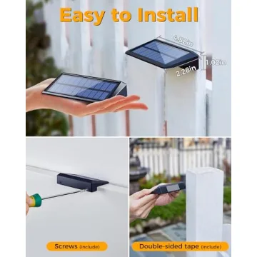 LUHLEE 12 Pack Solar Fence Lights - Waterproof LED Outdoor Lighting