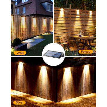 LUHLEE 12 Pack Solar Fence Lights - Waterproof LED Outdoor Lighting