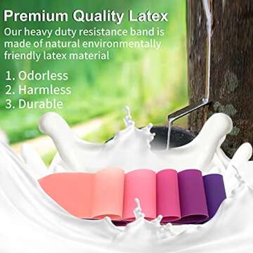 Resistance Band Set Exercise Band Anti-Slip Workout Bands for Women, 5 Pcs Fitness Bands for Stretching, Home Fitness, Physical Therapy