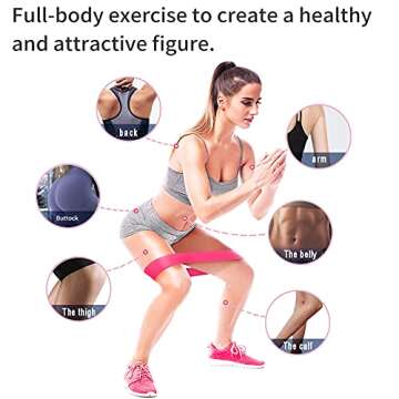 Resistance Band Set Exercise Band Anti-Slip Workout Bands for Women, 5 Pcs Fitness Bands for Stretching, Home Fitness, Physical Therapy