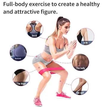 Resistance Band Set Exercise Band Anti-Slip Workout Bands for Women, 5 Pcs Fitness Bands for Stretching, Home Fitness, Physical Therapy