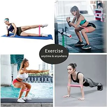 Resistance Band Set Exercise Band Anti-Slip Workout Bands for Women, 5 Pcs Fitness Bands for Stretching, Home Fitness, Physical Therapy