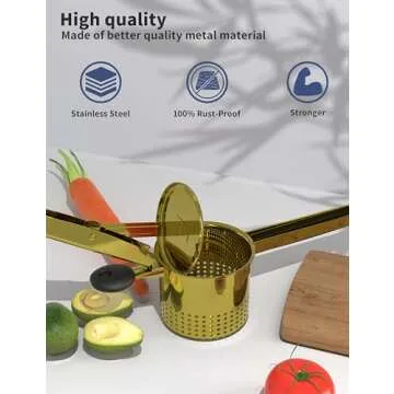 GloTika 15oz Potato Ricer for Creamy Mashed Potatoes