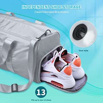 SAMIT Large Waterproof Gym Duffle Bag - 35L Capacity for Travel & Sports