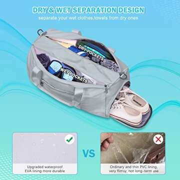 SAMIT Waterproof Gym Duffle Bag for Travel & Sports