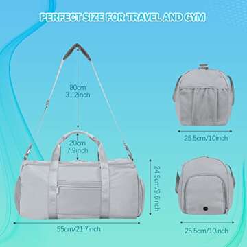 SAMIT Waterproof Gym Duffle Bag for Travel & Sports