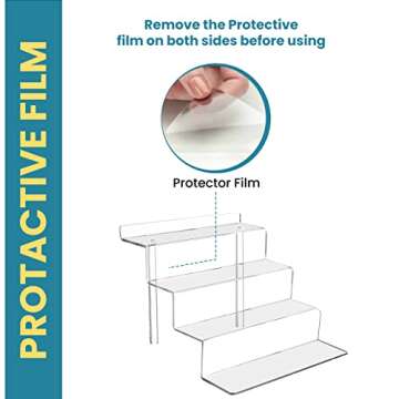 Utopia Home Clear Display Shelf - (9x6 Inch) 4 Tier Stand for Perfume, Food Service, Funko Pops & Decoration