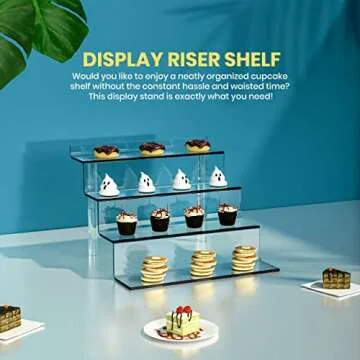 Utopia Home Clear Display Shelf - (9x6 Inch) 4 Tier Stand for Perfume, Food Service, Funko Pops & Decoration
