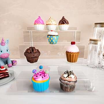 Utopia Home Clear Display Shelf - (9x6 Inch) 4 Tier Stand for Perfume, Food Service, Funko Pops & Decoration