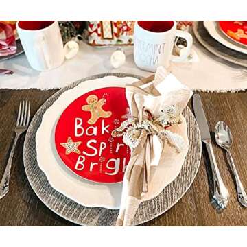 Beige Dinner Napkins Set of 6 - 100% Cotton, Stylish & Reusable