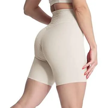 Aoxjox Trinity Workout Biker Shorts for Women Tummy Control High Waisted Exercise Athletic Gym Running Yoga Short 6" (Mink, X-Small)