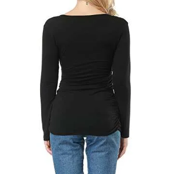 ALLEGRACE V Neck Wrap Top for Confident Women