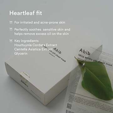 Abib Heartleaf Fit Mild Acidic pH Sheet Mask 10pcs
