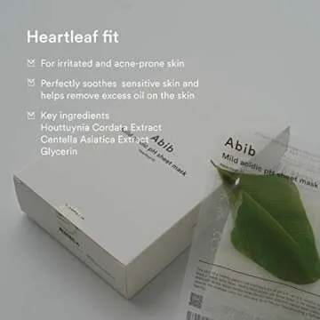 Abib Heartleaf Fit Mild Acidic pH Sheet Mask 10pcs