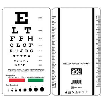 Visionären Snellen and Rosenbaum Pocket Eye Chart - Pack of 2 Cards