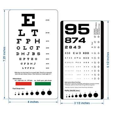 Visionären Snellen and Rosenbaum Pocket Eye Chart - Pack of 2 Cards