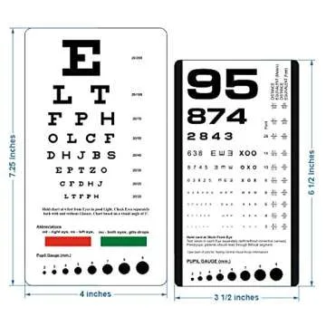 Visionären Snellen and Rosenbaum Pocket Eye Chart - Pack of 2 Cards