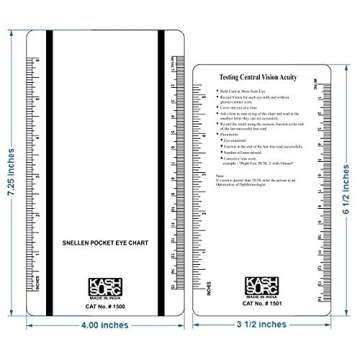 Visionären Snellen and Rosenbaum Pocket Eye Chart - Pack of 2 Cards