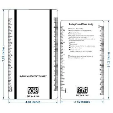 Visionären Snellen and Rosenbaum Pocket Eye Chart - Pack of 2 Cards