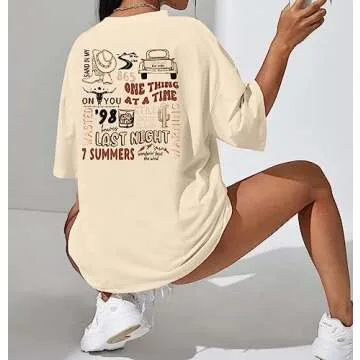 Cow Skull Shirts for Women Stylish Oversized Graphic Tees